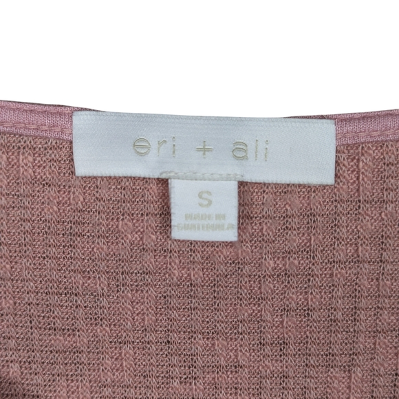Anthropologie Eri + Ali Visto Crochet Thermal Top Small Pink - Picture 8 of 15